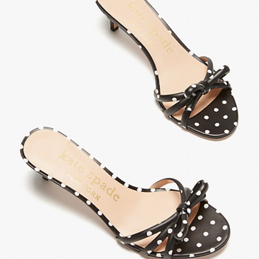 Kate Spade New York Black Polkadot Swing Sandals